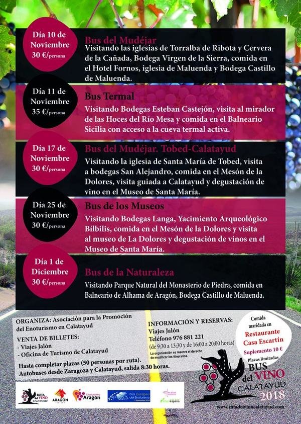 Cartel o imagen de la noticia: Buses del Vino 2018 por el Día Europeo del Enoturismo