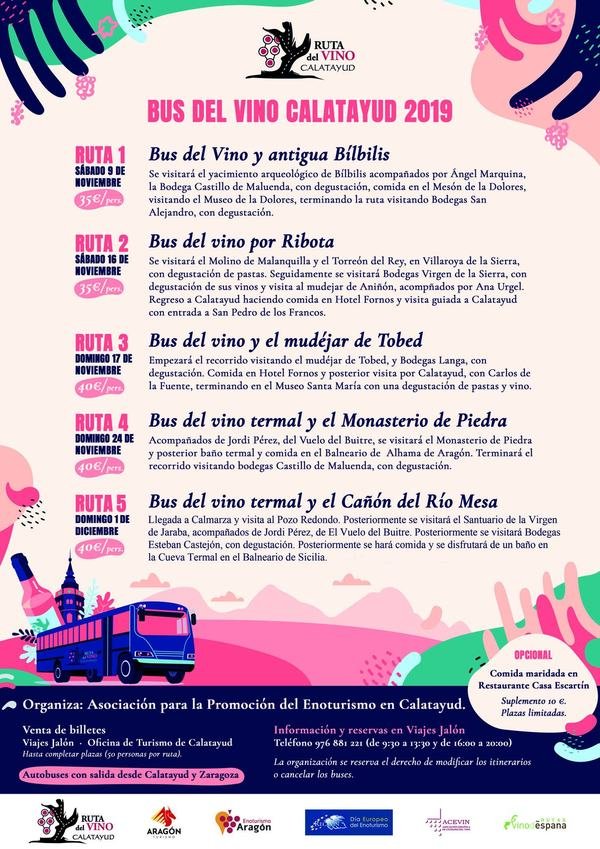 Cartel o imagen de la noticia: Buses del Vino de noviembre de 2019, mes del enoturismo
