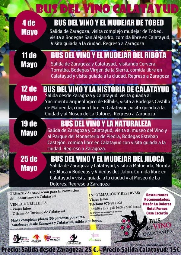 Cartel o imagen de la noticia: Bus del Vino de primavera: cinco rutas en mayo de 2019